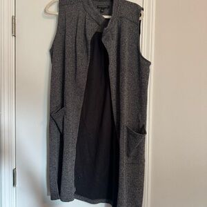 Gray Sleeveless Women's long vest